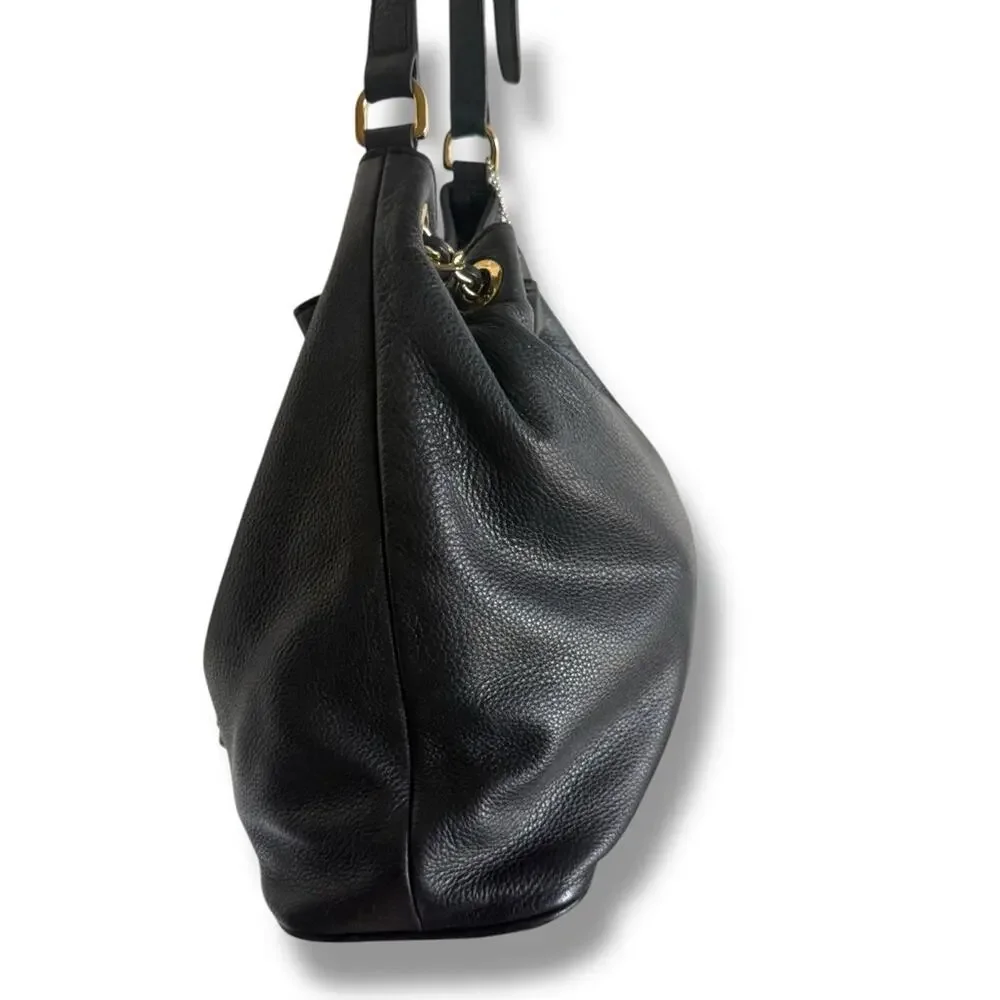 MICHAEL Michael Kors Black and Gold Shoulder Bag with‎ Chain Detail Bucket